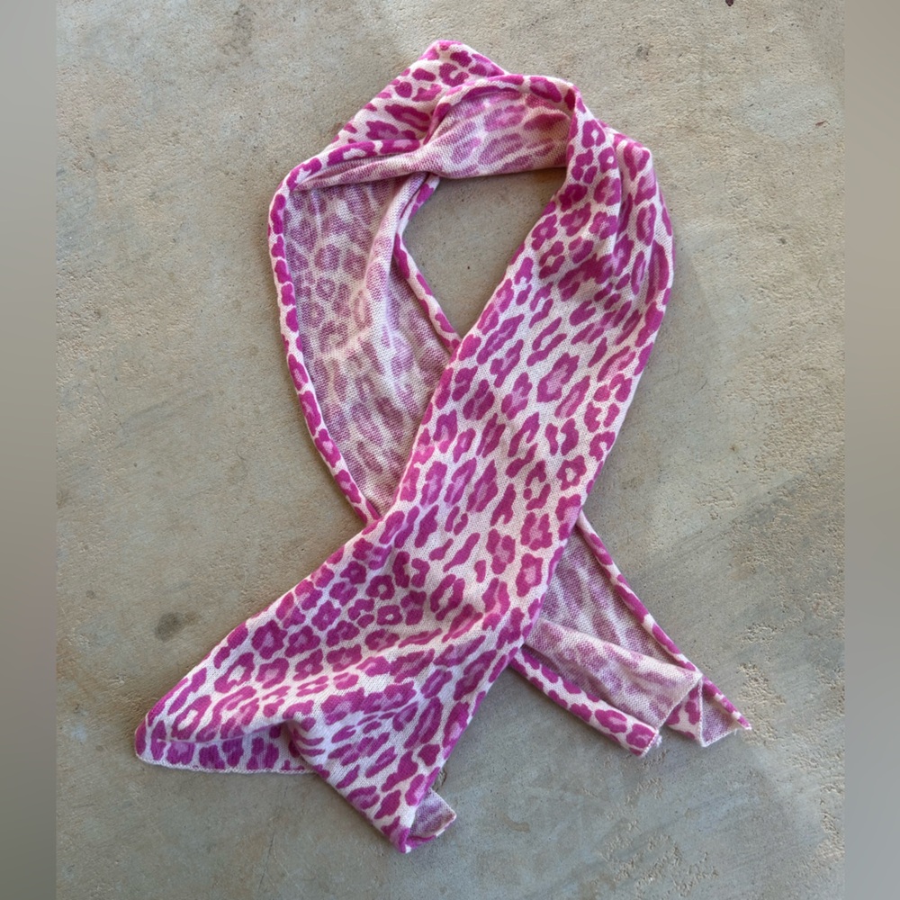 Pink Leopard Cashmere Scarf